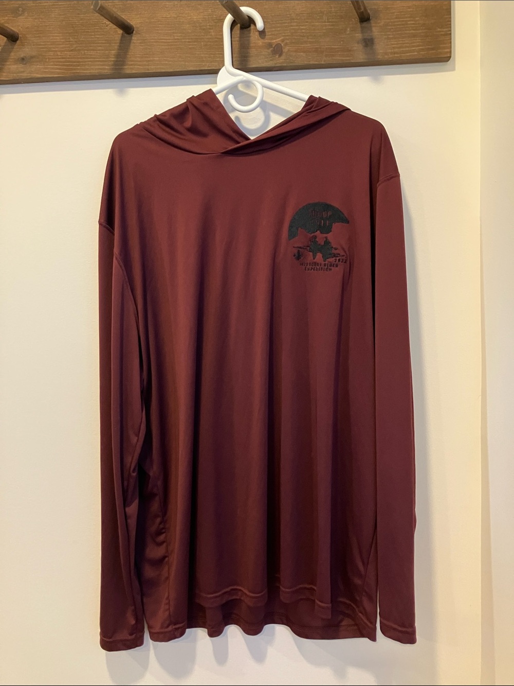 Holloway Maroon Hooded Long-Sleeve Performance Top